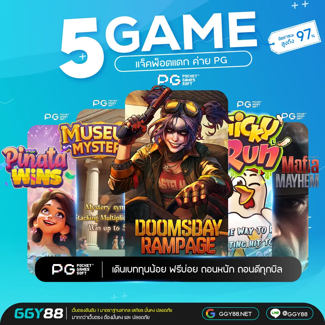 GGY88 แนะนำ 5 เกมสล็อตเว็บตรง PG แตกง่ายแห่งปี 2025